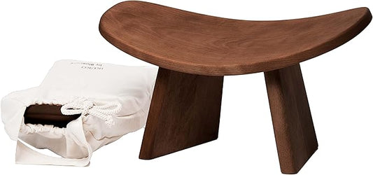 Meditation Bench IKUKO Original, Portable Version with Bag, Locally Handmade Wooden Kneeling Ergonomic Seiza Seat, Prana Yoga - 2 Colors, 3 Height Sizes - Bloomnest