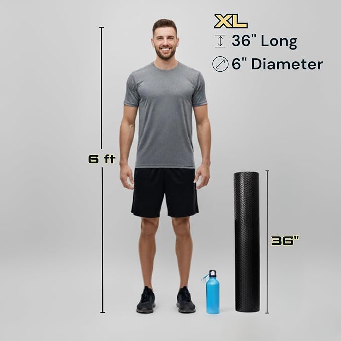 Fitizen Foam Roller – Muscle Massage Rehab Stiff Back Pain Physical Therapy Deep Tissue Firm Exercise Equipment Home Gym Stress Yoga Pilates for The Fit Citizen by FitNation - Bloomnest