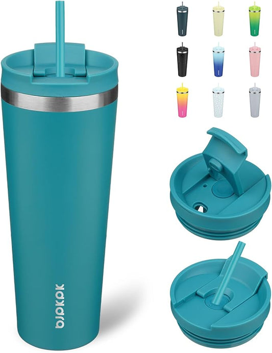 BJPKPK 26oz Tumbler With lid And Straw Stainless Steel Travel Coffee Mug Insulated Tumblers Cups,Laguna - Bloomnest