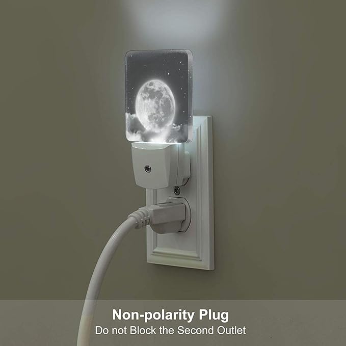 Moon in Cloud Night Light,Plug-in Nightlights Auto Sensor Night Lamp Dusk to Dawn Lamp Home Decor for Nursery Children Girls Boys