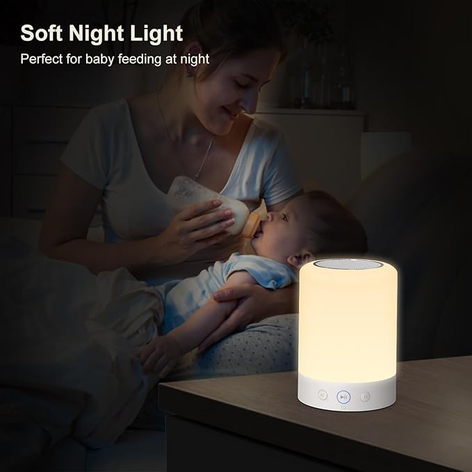 Kipcush Night Light White Noise Sound Machine, Max 8H Timer, 20 Soothing Sleep Sounds. Portable Design for Bedroom, Office, Nursery, Travel, Up to 8 Hours Battery Life