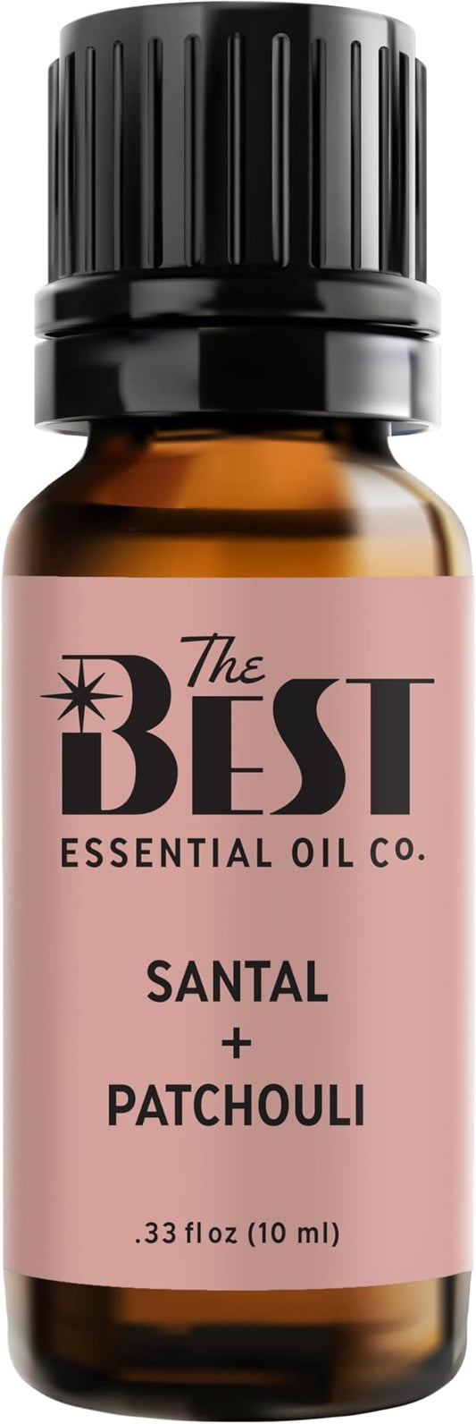 The Best Santal + Patchouli Essential Oil Blend- Premium Grade- 100% Pure Undiluted for Natural Aromatherapy & Diffuser - 10 ml (.33 fl oz) - Bloomnest