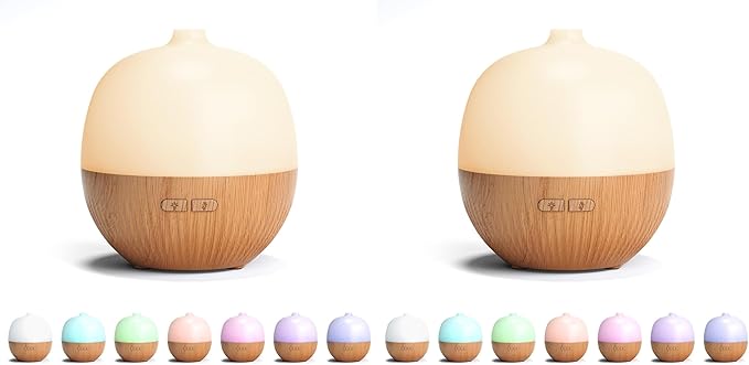 ARVIDSSON Essential Oil Diffuser, 100ml Small Aromatherapy Diffuser with Mood Light, Ultrasonic Oil Diffusers for Home, Mini Diffuser for Essential Oils, Gift for Women (Pack of 2) - Bloomnest