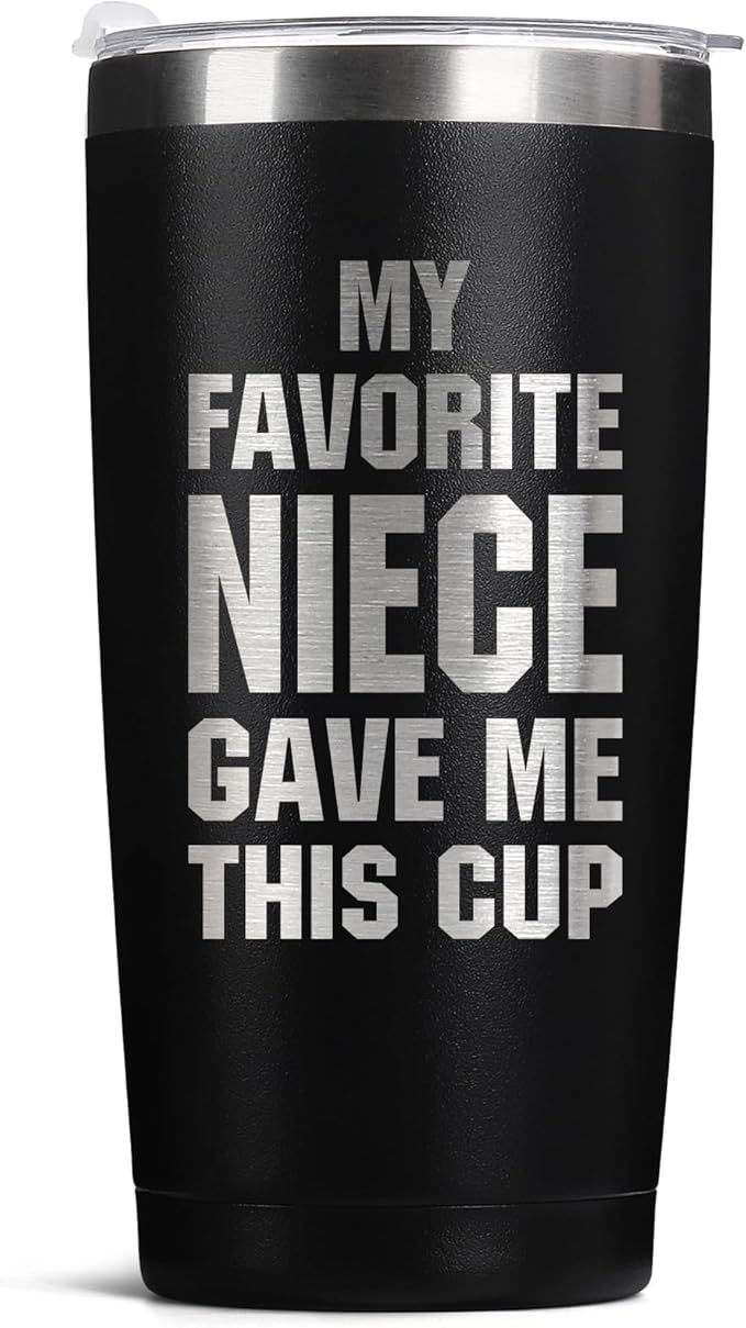 Father's Day Gift for Uncle, Aunt from Niece - Best Uncle Tumbler - Gifts for Father's Day, Christmas, Birthday - Funy 20oz Stainless Steel Insulated Tumbler, Black - Bloomnest