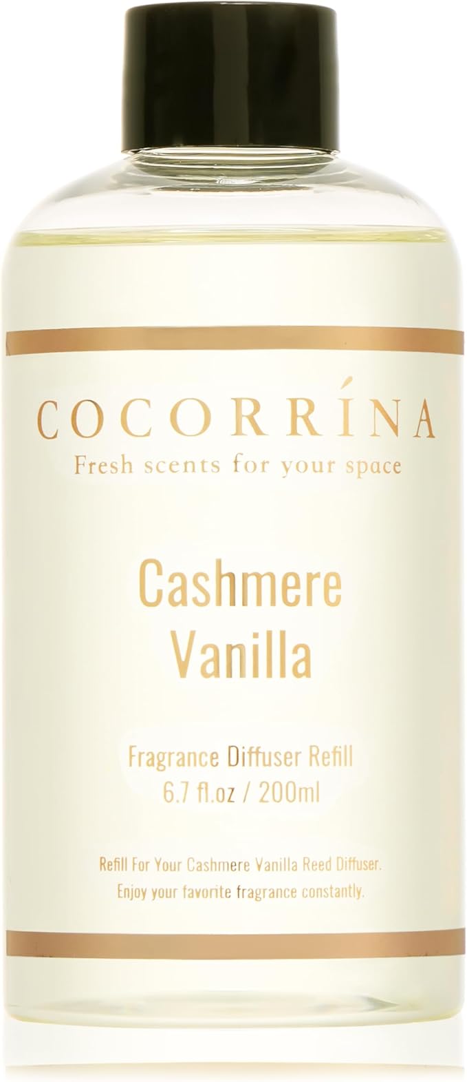 COCORRÍNA Reed Diffuser Refill - Cashmere Vanilla 6.7 Fl.oz Reed Diffuser Refill with 8 Sticks - Bloomnest
