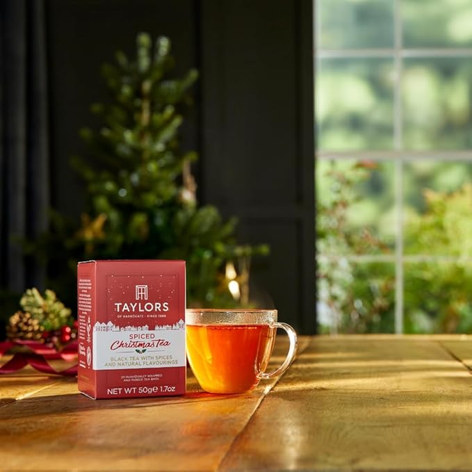 Taylors of Harrogate Spiced Christmas, Holiday Black Tea, Individually Wrapped Bags, 20 Count (Pack of 6), Deep, Festive and Spiced, Caffeinated, Enjoy Hot or Iced, 120 Teabags - Bloomnest
