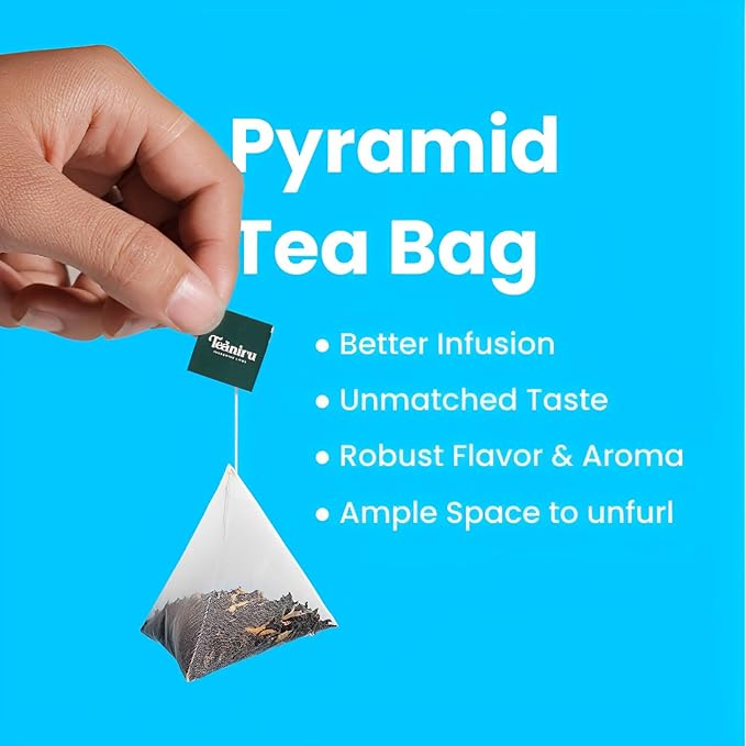 Teaniru, Winter Spice Tea - 100 Pyramid Tea Bags, Individual Sachets | Sleepytime | Black Tea with Spices - Cinnamon, Cardamom & Ginger | Pure Leaf Tea - Brew Hot or Cold - Bloomnest