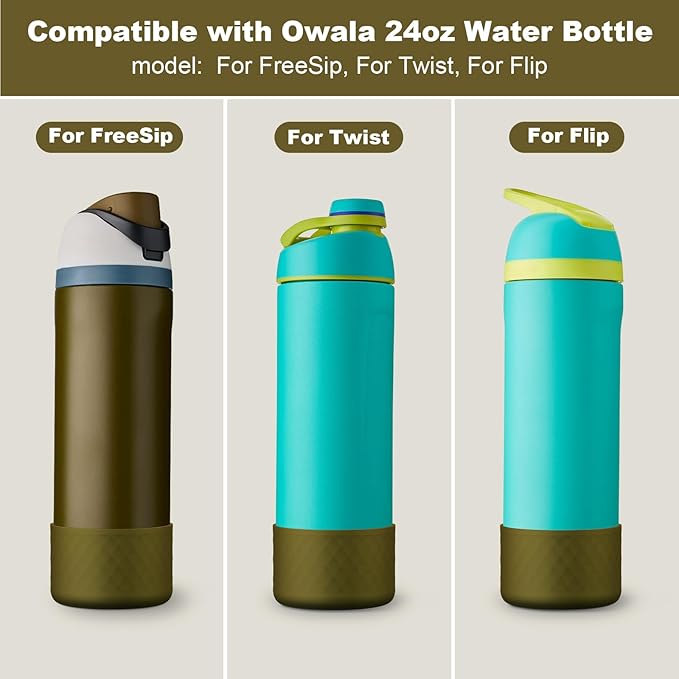 Silicone Boot for Owala Water Bottle 24 oz 32 oz 40 oz, Anti-Slip Protective Sleeve for FreeSip/Twist/Flip Stainless Steel Water Bottles Accessories BEONSKY