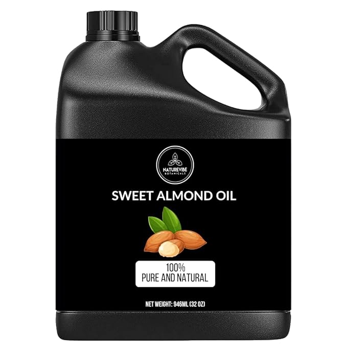 Naturevibe Botanicals Sweet Almond Oil 32 Ounces | 100% Pure and Natural Unrefined Cold Pressed Carrier Oil | Great for Skin Care and Hair Care - Bloomnest