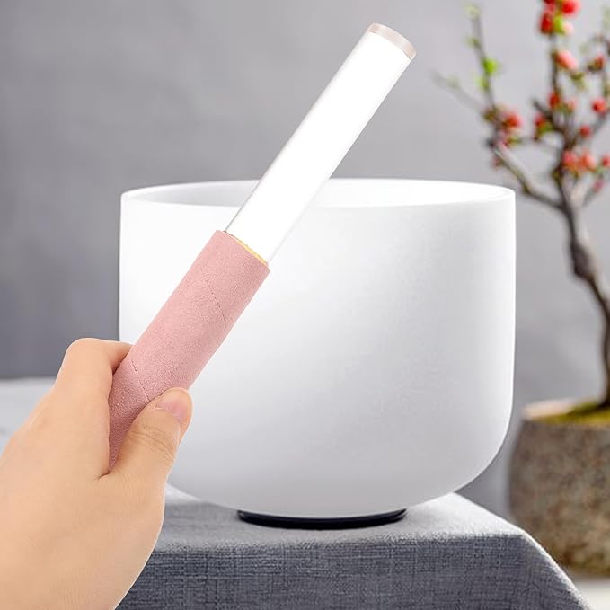 Singing Bowl Mallet for Crystal Sound Bowls with Smooth Handle and Storage Bag Acoustic Instrument Accessory Ideal for Meditation and Yoga 7.87 Inch - Bloomnest