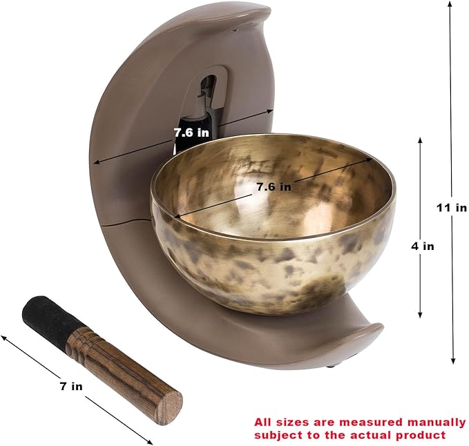 Automatic Singing Bowl for Meditation, Yoga, Mindfulness, Sleep and Energy Healing, Sound Therapy, Handmade in Nepal,Automatic Percussion (Automatic Singing Bowl Set) - Bloomnest