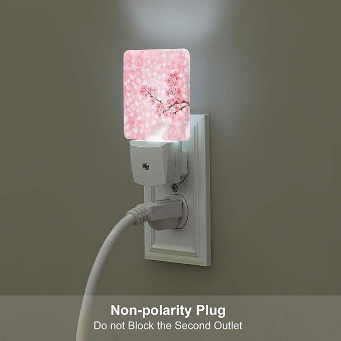 Cherry Blossom Tree Night Light,Plug-in Night Lights with Dusk to Dawn Sensor for Stairway,Hallway,Bedroom Sleep Friendly Ideal for Women/Girls/Boys Gift,0.5w - Bloomnest
