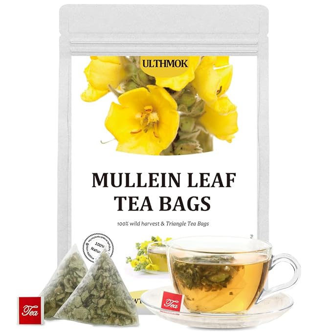 Premium Mullein Leaf Tea,100 Bags.for Respiratory Support and Lungs Cleanse detox, No Additives & Caffeine Free. - Bloomnest