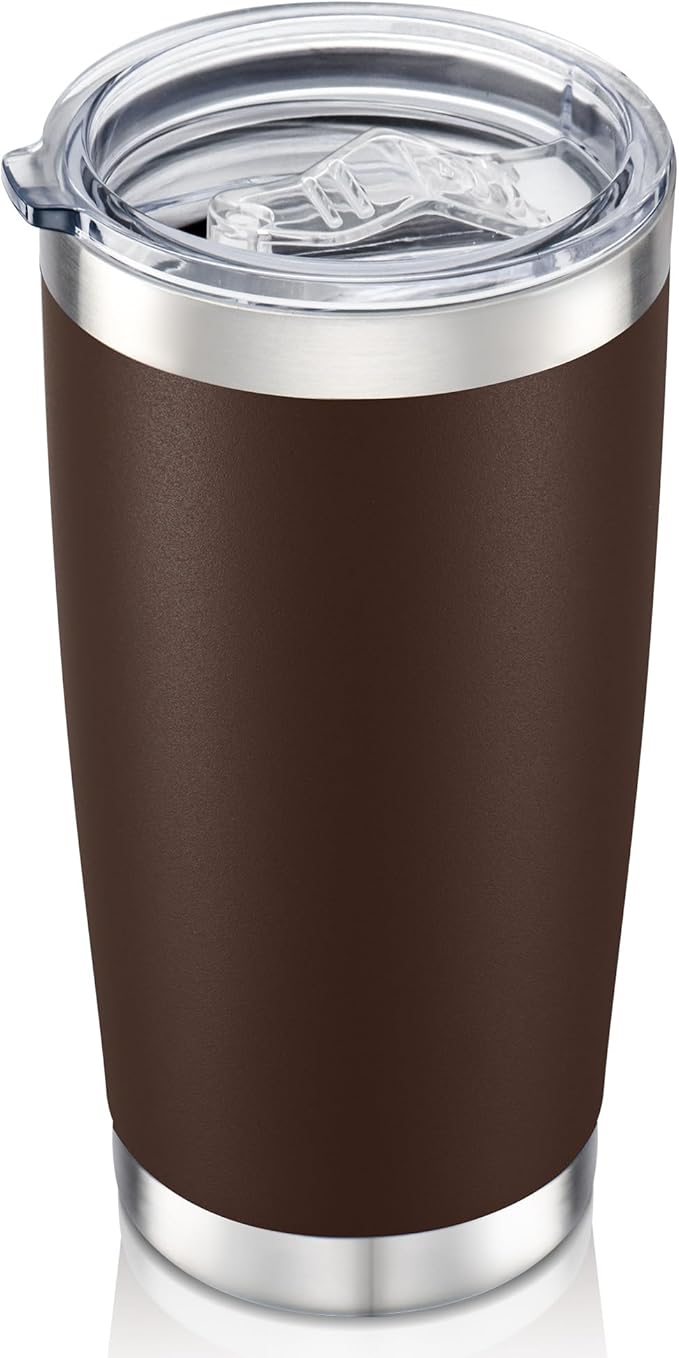 20 oz Tumbler with Lid Stainless Steel Insulated Tumblers Double Wall Vacuum Coffee Mug Powder Coated Tumbler Cups for Cold and Hot Drinks, Coffee, 1 pack