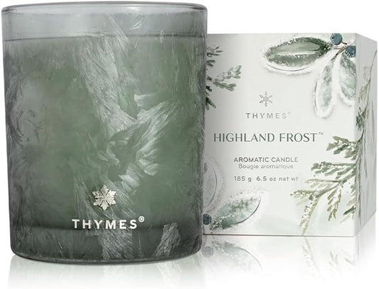 Thymes Scented Candles for Home Decor - Luxury Home Fragrance Gifts for Women & Men - Winter Candles with Crisp Notes of Sage, Eucalyptus, & Cypress Needles - Sage-Green (Highland Frost, 6.5 oz) - Bloomnest