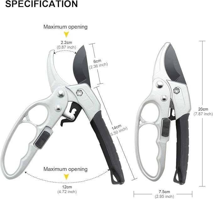 Ultra Sharp Germany Steel Pruning Shears - Cuts 3X Easier, Weak Hand Arthritis Snips, Rust-Resistant, Effortlessly 1-Inch Cut Capacity Garden Scissors, Ergonomic Handle (Black) - Bloomnest