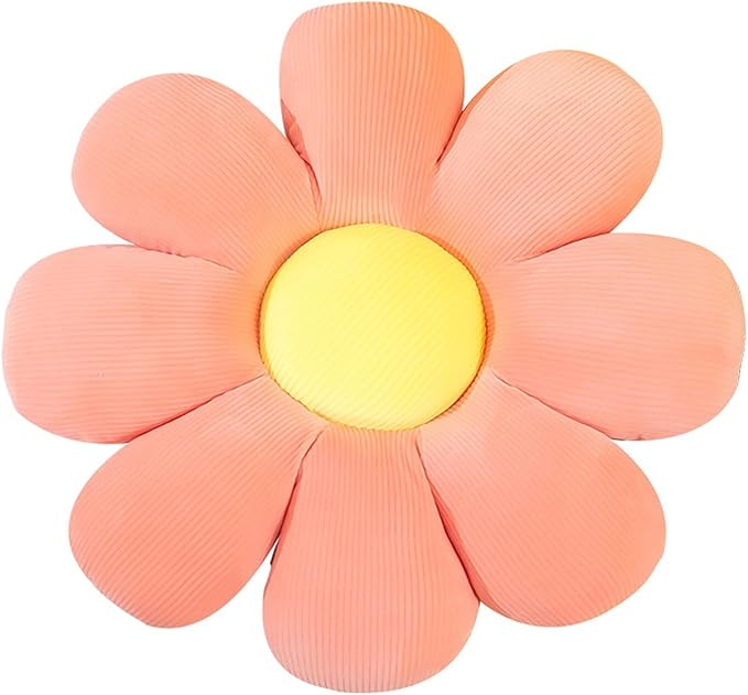 Flower Shaped Throw Pillow - Soft Seating Cushion for Bedroom, Sofa, Bed, Reading - Floor Plush Room Decor (15 inch, Pink) - Bloomnest
