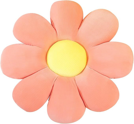 Flower Shaped Throw Pillow - Soft Seating Cushion for Bedroom, Sofa, Bed, Reading - Floor Plush Room Decor (15 inch, Pink) - Bloomnest