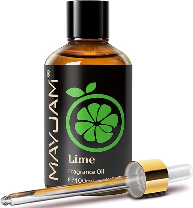 MAYJAM 100ML/3.38FL.OZ Lime Fragrance Oils with Glass Dropper, Essential Oils for Diffusers, Long Lasting Scented Oils for Soap Candle Making MAYJAM