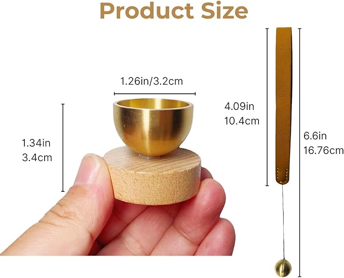 Mini Singing Bowl Set, Small Portable Brass Meditation Sound Bowl with Copper Striker Ball & Drawstring Pouch, for Yoga, Mindfulness, Relaxation, Chakra & Spiritual Gift (1.6 in) Bloomnest