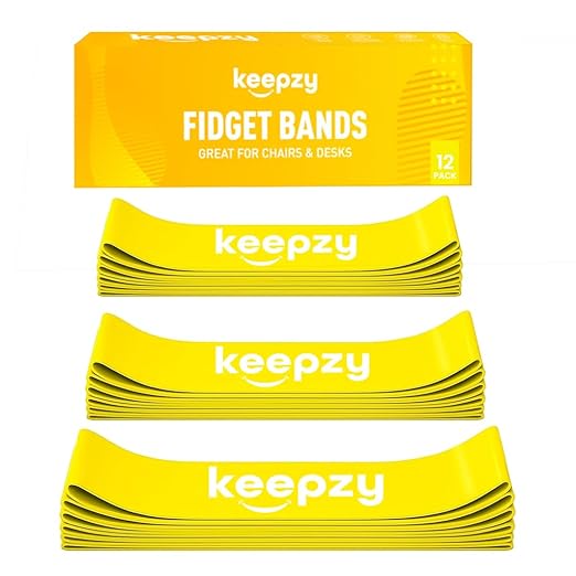 12 Pack Chair Bands, Anti Slip Chair Bands for Kids with Fidgety Feet, ADHD Chair Bands for Classroom, Desk Bands for Student Desks, Sensory Chair Rubber Bands - Bloomnest