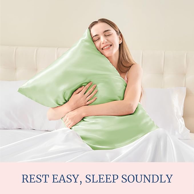 BEDELITE Satin Pillowcase for Hair and Skin, Super Soft Similar to Silk Pillow Cases 4 Pack with Envelope Closure, Cooling Pillowcases for Women Men (20"x26" Standard Size, Gleam) - Bloomnest