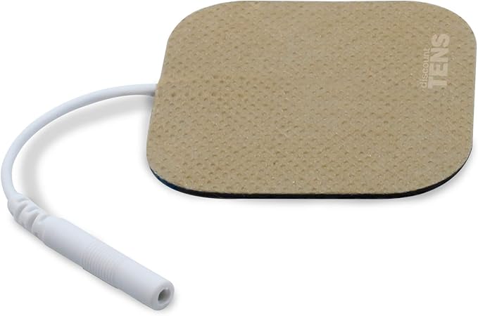 Discount TENS Brand - Premium Replacement Electrodes Compatible with TENS 7000 – 20 Pack (2"x2" Self-Adhesive Wired Pads), Durable Reusable TENS Unit Electrode Pads with 2mm Pin Connector
