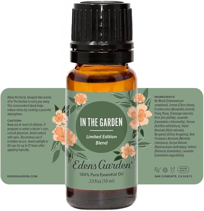 Edens Garden in The Garden Essential Oil Blend- 100% Pure Premium Grade, Undiluted, Natural, Therapeutic, Aromatherapy, The Best for Diffusing, Skin, Candle, Laundry 10 ml (.33 fl oz) - Bloomnest