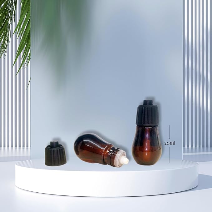 Empty Bottles for Essential Oils Refilling, 3 Empty Bottles & 6 Filter Cottons & 1 Mini Funnel Fit Waterless Aroma Diffuser AGEMANY