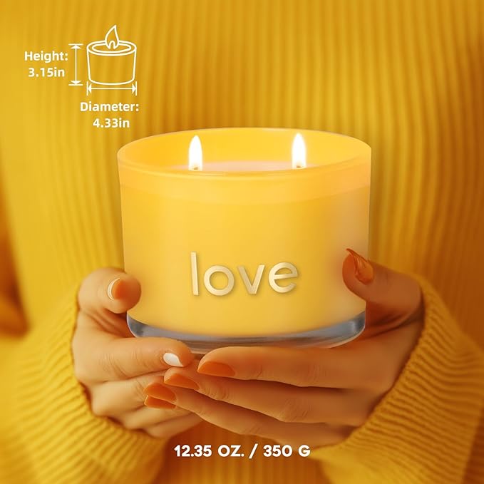 KONNI 2 Wick Vanilla Love Scented Candles for Home, Relaxing Soy Candles, 12.35oz Luxury Love Aromatherapy Candle for Women Men, 60 Hours Long Lasting Candle, Clean Burning Jar Candle, Romantic Gifts - Bloomnest