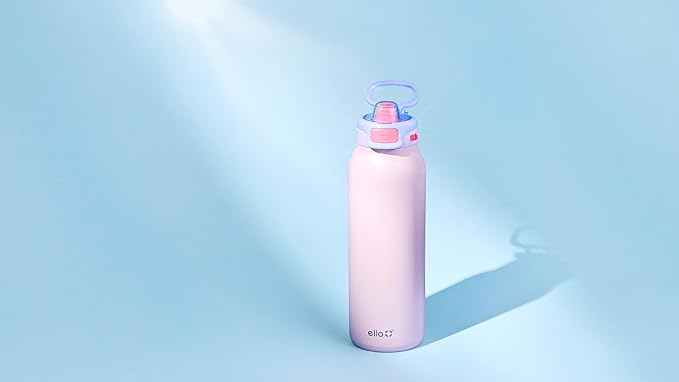 Ello Pop & Fill Insulated Stainless Steel Water Bottle with Quick Fill Lid, Leakproof Locking, Sip or Chug Spout, BPA-Free, Double Wall Vacuum Insulated for Sports, Travel & School- 22oz / 32oz / 40oz Ello