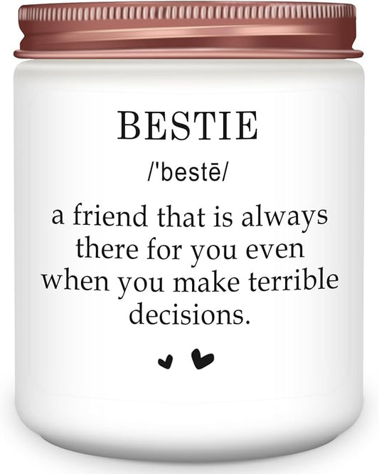 Homsolver Bestie Gifts, Friendship Gifts for Women, Christmas Mothers Day Valentines Gift, Bestie Scented Candle