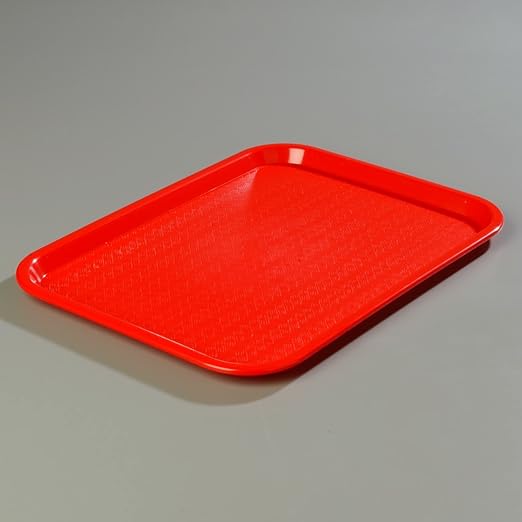 Carlisle FoodService Products CT121605 Café Standard Cafeteria/Fast Food Tray, 12" x 16", Red (Pack of 2) - Bloomnest