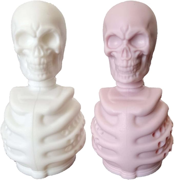 2 Skull Tea Infusers for Loose Tea, Food Grade Silicone Hot Tea Strainers for More Enjoyable Tea Times with Friends and Family(White and Pink)