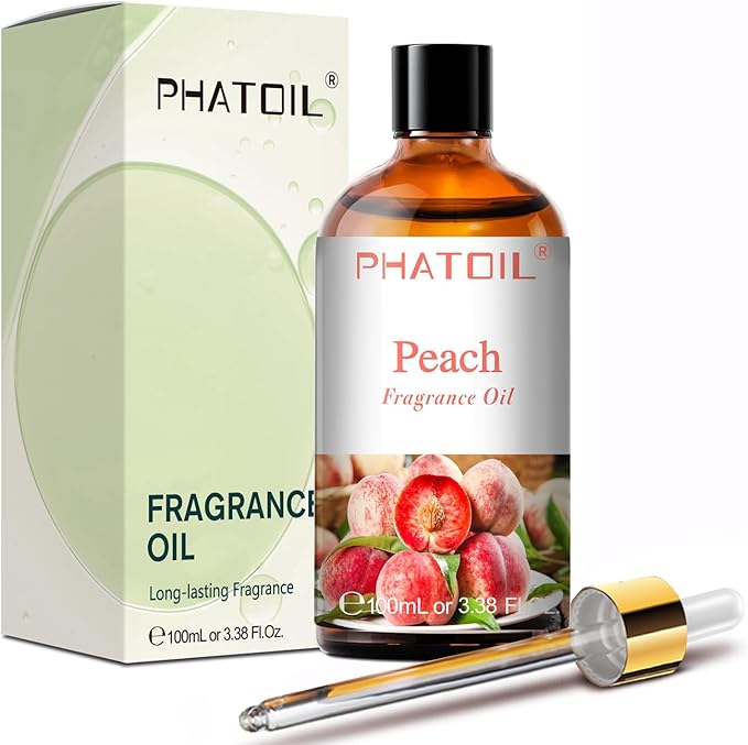 PHATOIL Peach Fragrance Oils for Aromatherapy, 3.38FL.OZ Diffuser Oils for Home, Perfect for Aromatherapy, Humidifiers, Yoga, DIY Candle and Soap Making - 100ml - Bloomnest