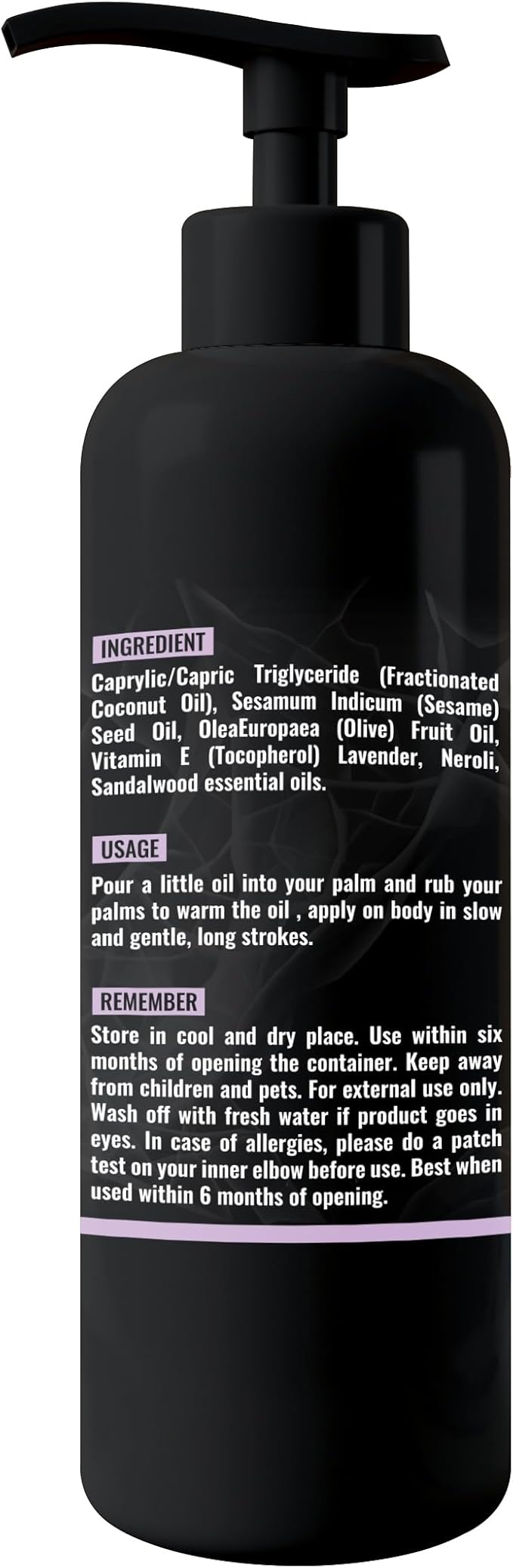Organic - Lavender Floral Edible Full Body Massage Oil - Relaxing, Calming | No Stain & Non-Sticky |with Fractionated Coconut Oil, Orange Blossom & Lavender Oil - 8.45 Fl Oz - Bloomnest