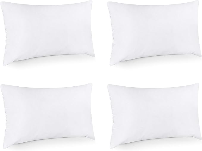 Utopia Bedding Throw Pillows (Set of 4, White), 12 x 24 Inches Pillows for Sofa, Bed and Couch Decorative Stuffer Pillow - Bloomnest