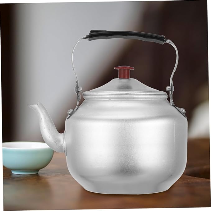 Aluminum Tea Kettle with Handle and Strainer Small Teapot for Home and Outdoor Use Polished Finish Safe Lightweight Cooking Pot for Boiling Water and Brewing Loose Leaf Tea - Bloomnest