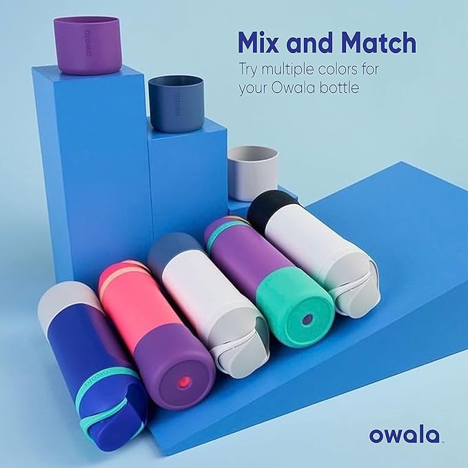 Owala Silicone Boot Accessory for Stainless Steel Water Bottles, Anti-Slip Dent Protective Sleeve, Protects FreeSip, Grey, Made 40 Oz Water Bottle Owala