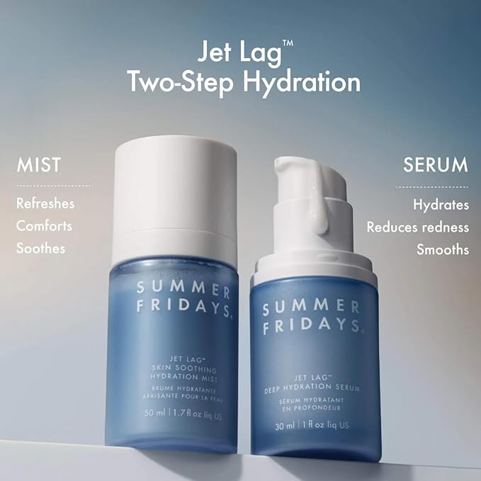 Summer Fridays Jet Lag Skin Soothing Hydration Face Mist - Ultra-Fine Facial Spray & Hydrating Mist to Comfort, Soothe & Help Provide Protective Moisture Barrier Support for Glowing Skin (1.7 Fl Oz) - Bloomnest