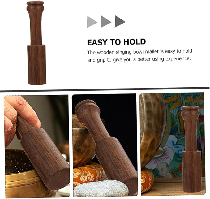 2pcs Wooden Sound Bowl Stick Durable Singing Bowl Mallet for Meditation Portable Striker for Calm and Peaceful Tones - Bloomnest
