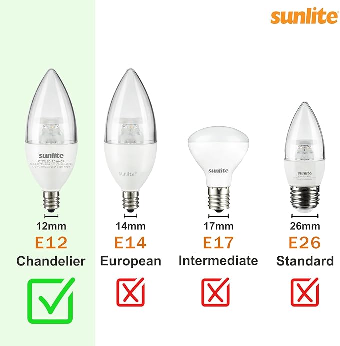 Sunlite 01270 7C7 Incandescent Bulb, 7 Watt, Candelabra E12 Base, C7 Small Night Light, Colored Bulb, Orange, 25 Count - Bloomnest