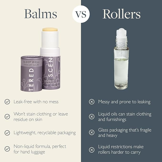 Scentered Sleep Well Balm – Aromatherapy Sleepstick with Lavender & Chamomile – Natural Sleep Aid Essential Oil Roll On – Relaxation Gifts for Women to Help Sleeping - Bloomnest