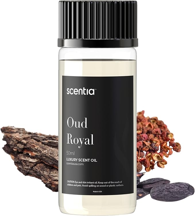 Diffuser Oil Inspired by TF's Oud Wood Perfume, Scentia Oud Royal Fragrance Oil, Perfume Dupe, Aromatherapy Essential Oil Fragrance Set for Ultrasonic, Cold Diffusers, Candle Making 50 mL, 1.67Fl Oz Scentia