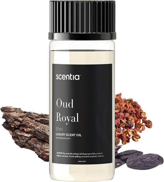 Diffuser Oil Inspired by TF's Oud Wood Perfume, Scentia Oud Royal Fragrance Oil, Perfume Dupe, Aromatherapy Essential Oil Fragrance Set for Ultrasonic, Cold Diffusers, Candle Making 50 mL, 1.67Fl Oz Scentia