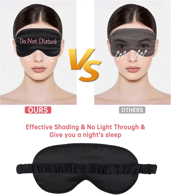 4 Pack Eye Mask for Sleeping Silky Funny Soft Satin Sleep Shade Cover Blindfold with Elastic Strap Travel Nap Blackout for Women Men - Bloomnest