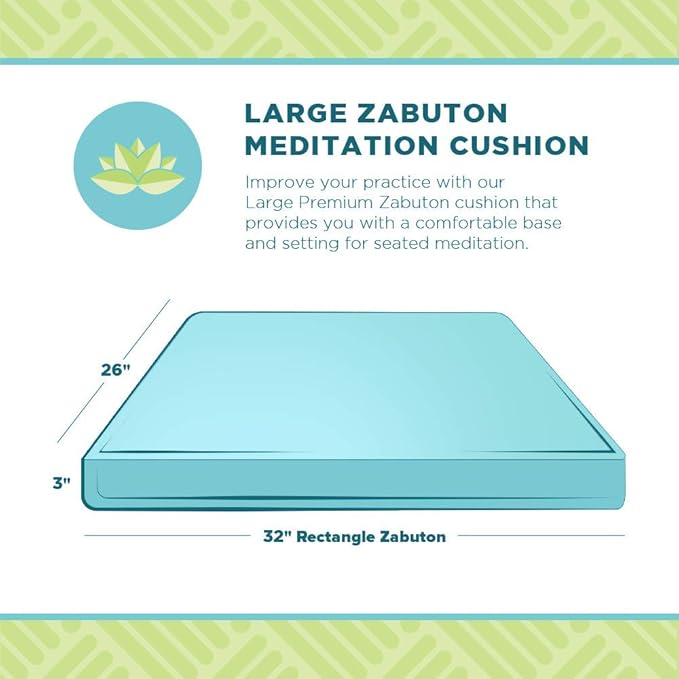 BEAN PRODUCTS MEDITATION CUSHION - Zabuton Meditation Pillows for Sitting on Floor, Yoga Cushion, Cotton Yoga Pillow, Zen Kneeling Prayer Pad- MADE IN USA - Premium 32x26x3, NATURAL - Bloomnest