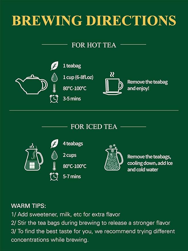 GLDNT Organic Green Tea Bags, Natural Pure Organic Green Tea, Super Antioxidant, Caffeinated, 100 Count - Bloomnest