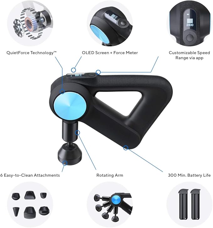 TheraGun Pro Handheld Deep Tissue Massage Gun - Bluetooth Percussion Massage Gun & Personal Massager for Pain Relief & Circulation in Neck, Back, Leg, Shoulder and Body (Black - 4th Gen) - Bloomnest