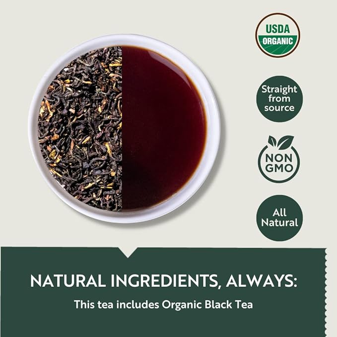 Luxmi Estates - Tale of Two Estates - Organic English Breakfast Tea - Loose Leaf - 100g (50 Cups) | Made with Organic Darjeeling & Assam Tea from India | Smooth, Flavorful, Robust and Caffeinated - Bloomnest